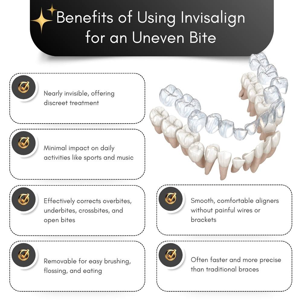 Benefits of Using Invisalign for an Uneven Bite Brooklyn